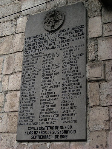 Saint Patricks battalion plaque